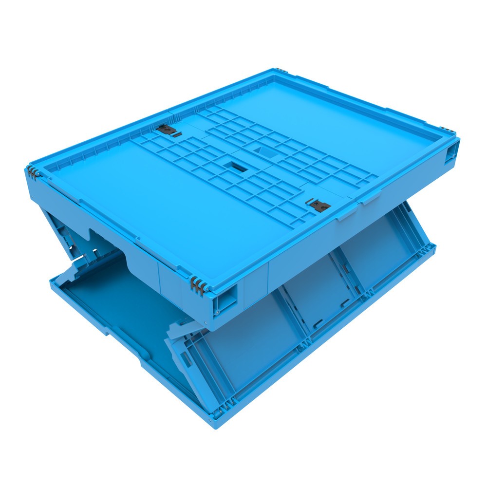 Produktabbildung Nr. 4: Caisse pliante norme Europe Premium, avec couvercle à charnières, 165 litres, bleu
