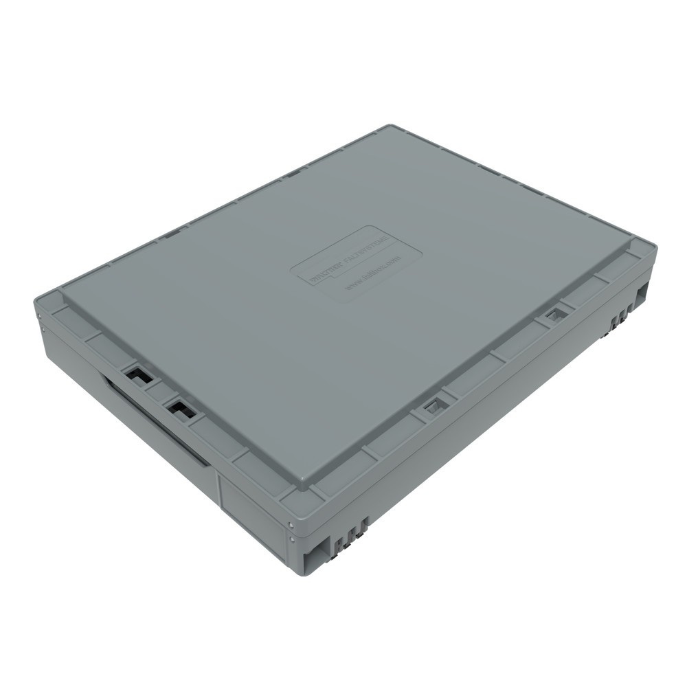 Produktabbildung Nr. 2: Caisse pliante norme Europe Premium, avec couvercle à charnières, 21 litres, gris