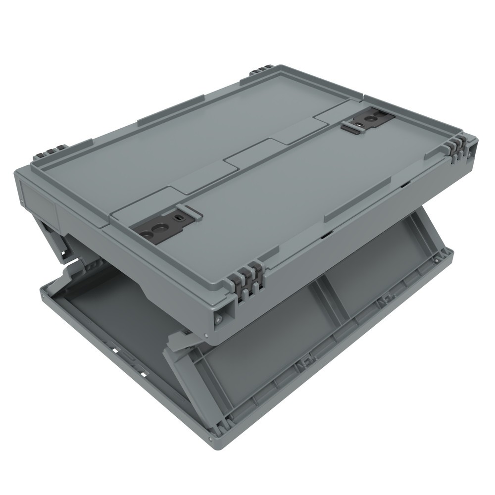 Produktabbildung Nr. 4: Caisse pliante norme Europe Premium, avec couvercle à charnières, 21 litres, gris