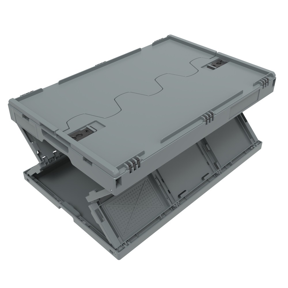 N° de l'image du produit 2 : Euronorm-Eurobox premium, avec couvercle à charnières, 60 litres, gris
