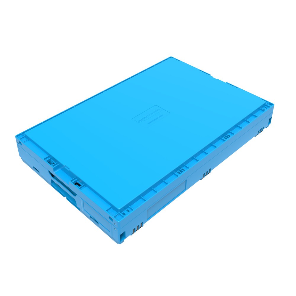 Produktabbildung Nr. 4: Caisse pliante norme Europe Premium, avec couvercle à charnières, 60 litres, bleu