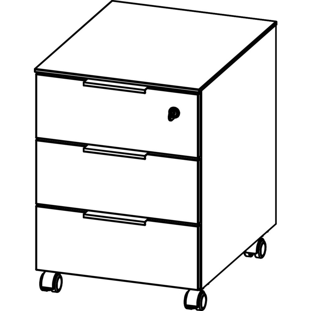 Produktabbildung Nr. 5: Caisson à roulettes ANCONA, 3 tiroirs, cachemire/imitation noyer