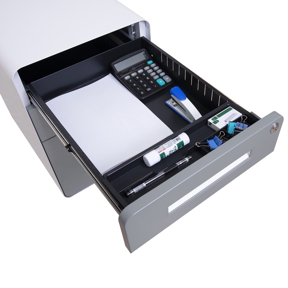 N° de l'image du produit 4 : Caisson à roulettes hjh OFFICE COLOR PLUS I métal, blanc / gris