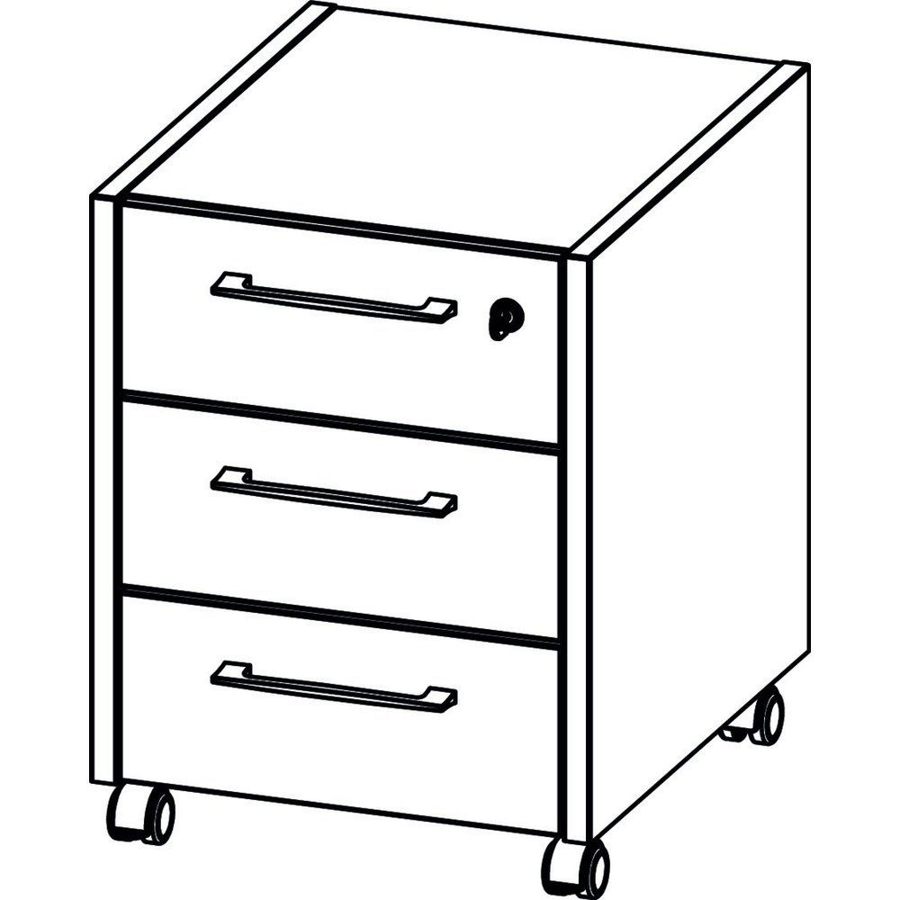 Produktabbildung Nr. 5: Caisson à roulettes PASADENA, 3 tiroirs, graphite/blanc