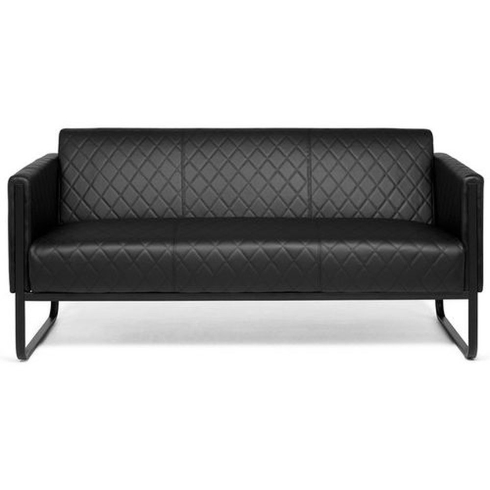 Illustration du produit: Canapé lounge hjh OFFICE ARUBA BLACK piètement noir similicuir, 3 places, noir