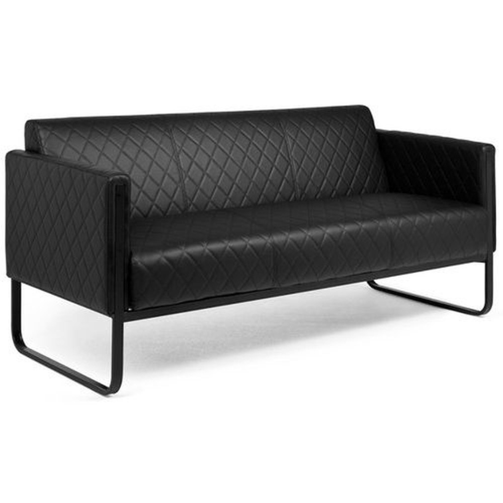 Produktabbildung Nr. 2: Canapé lounge hjh OFFICE ARUBA BLACK piètement noir similicuir, 3 places, noir