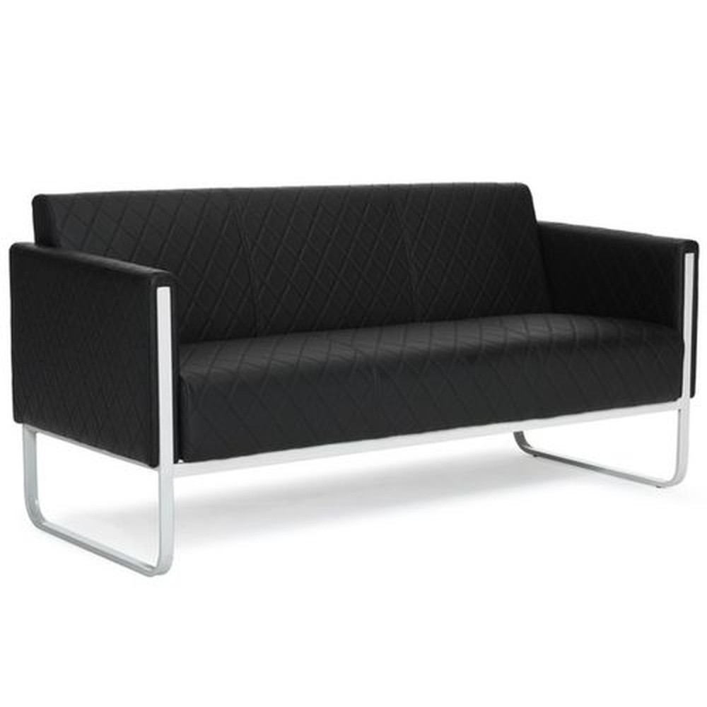 Produktabbildung Nr. 3: Canapé lounge hjh OFFICE ARUBA STEP piètement gris clair similicuir, 3 places, noir
