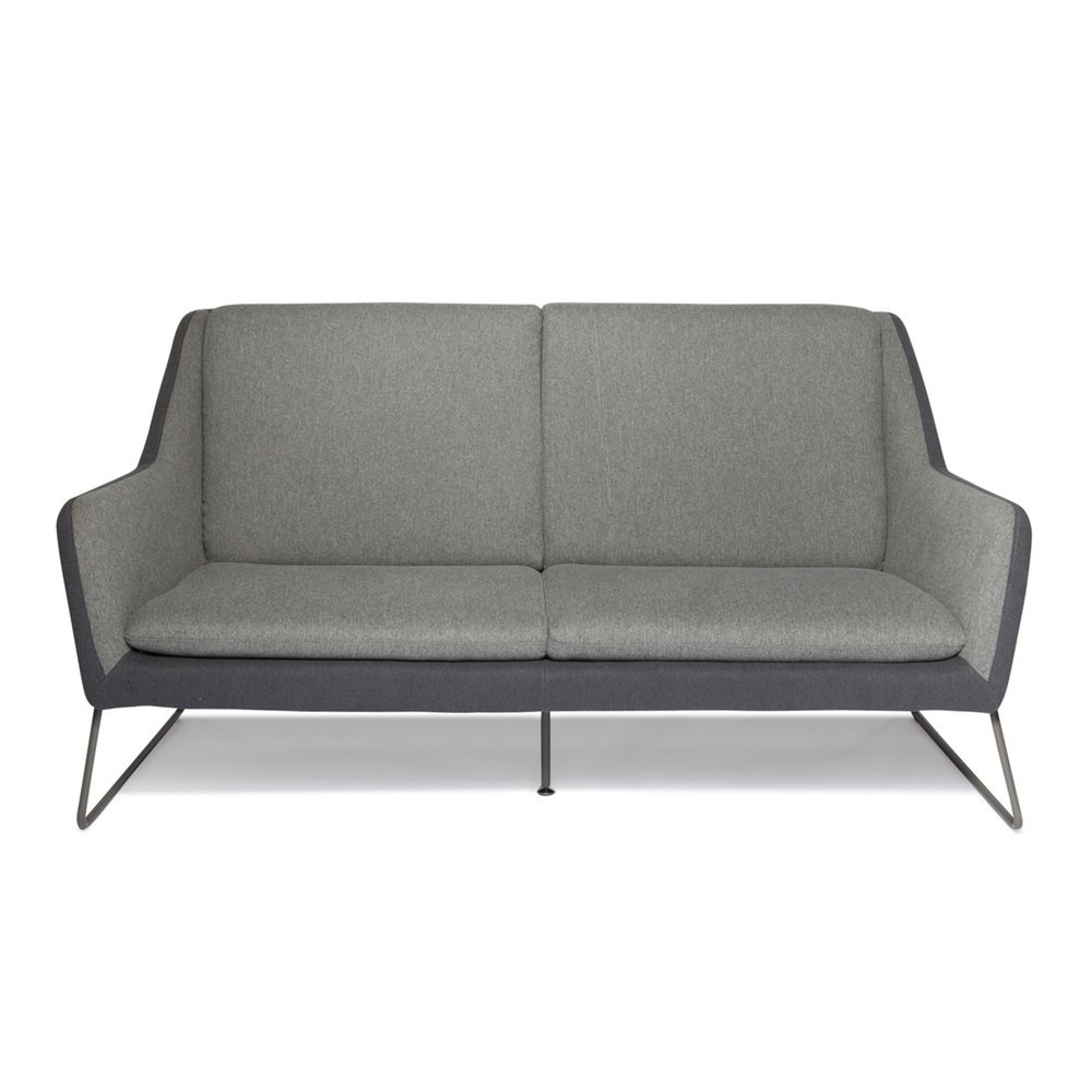Produktabbildung Nr. 1: Canapé lounge hjh OFFICE LAGUN structure à patins, 3 places, gris clair/gris foncé