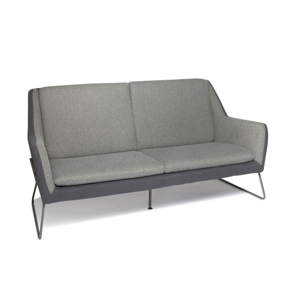 Produktabbildung Nr. 2: Canapé lounge hjh OFFICE LAGUN structure à patins, 3 places, gris clair/gris foncé