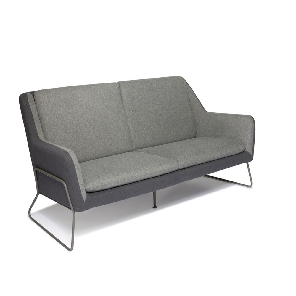 Produktabbildung Nr. 3: Canapé lounge hjh OFFICE LAGUN structure à patins, 3 places, gris clair/gris foncé