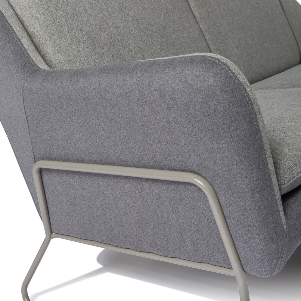Produktabbildung Nr. 5: Canapé lounge hjh OFFICE LAGUN structure à patins, 3 places, gris clair/gris foncé