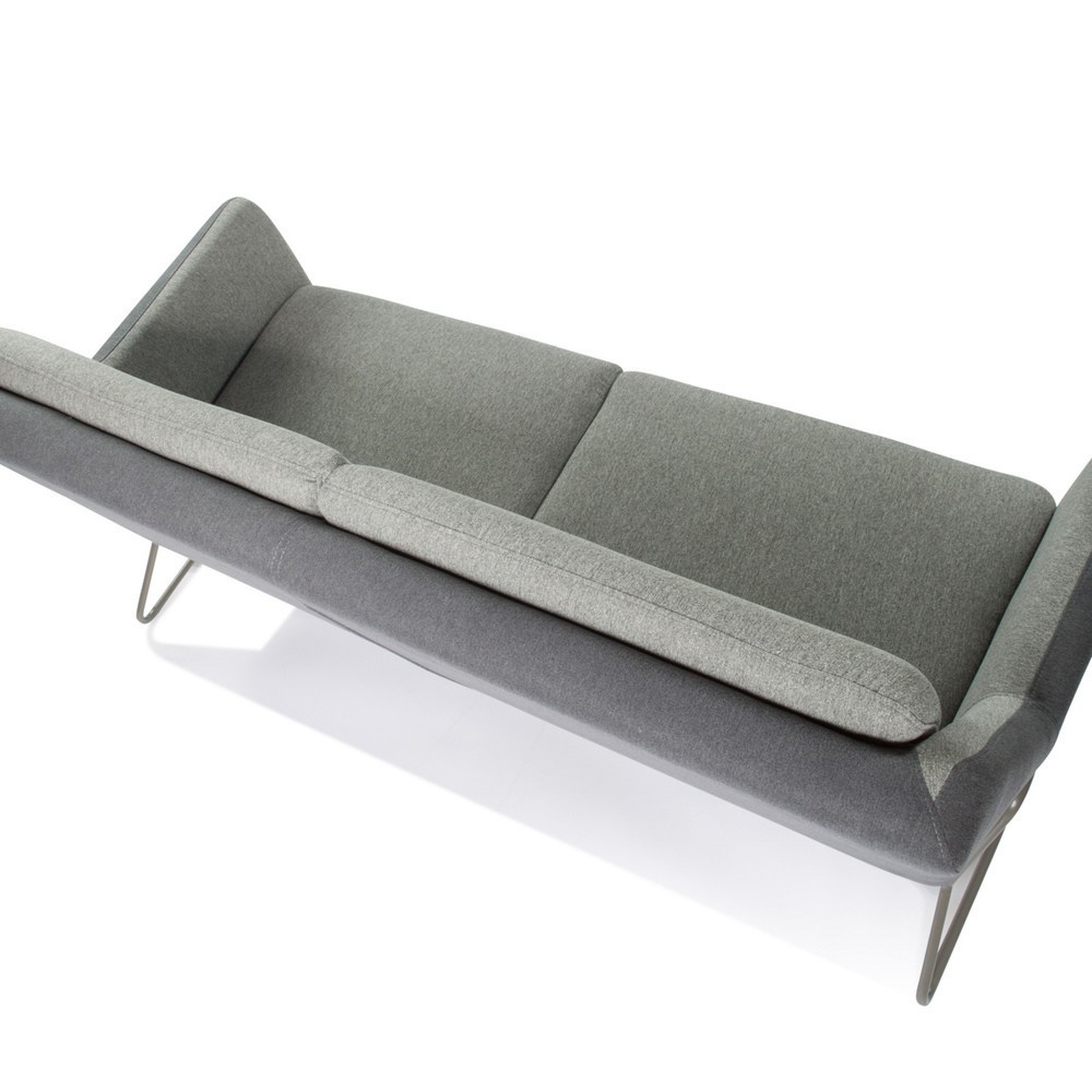 Produktabbildung Nr. 7: Canapé lounge hjh OFFICE LAGUN structure à patins, 3 places, gris clair/gris foncé