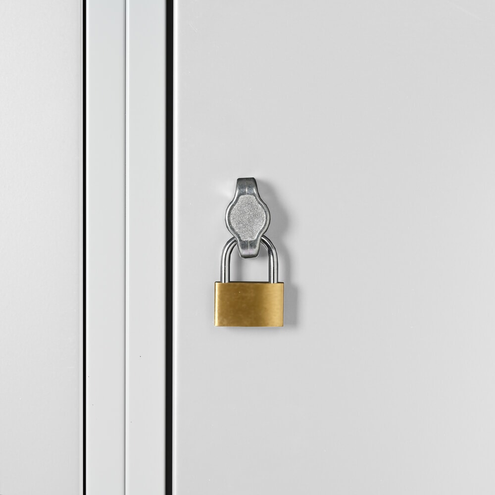 N° de l'image du produit 2 : Casier au sol Steinbock®, à 2 niveaux, 6 compartiments, fermeture à pêne tournant, HxlxP 1 800 x 900 x 500 mm, gris clair / gris clair