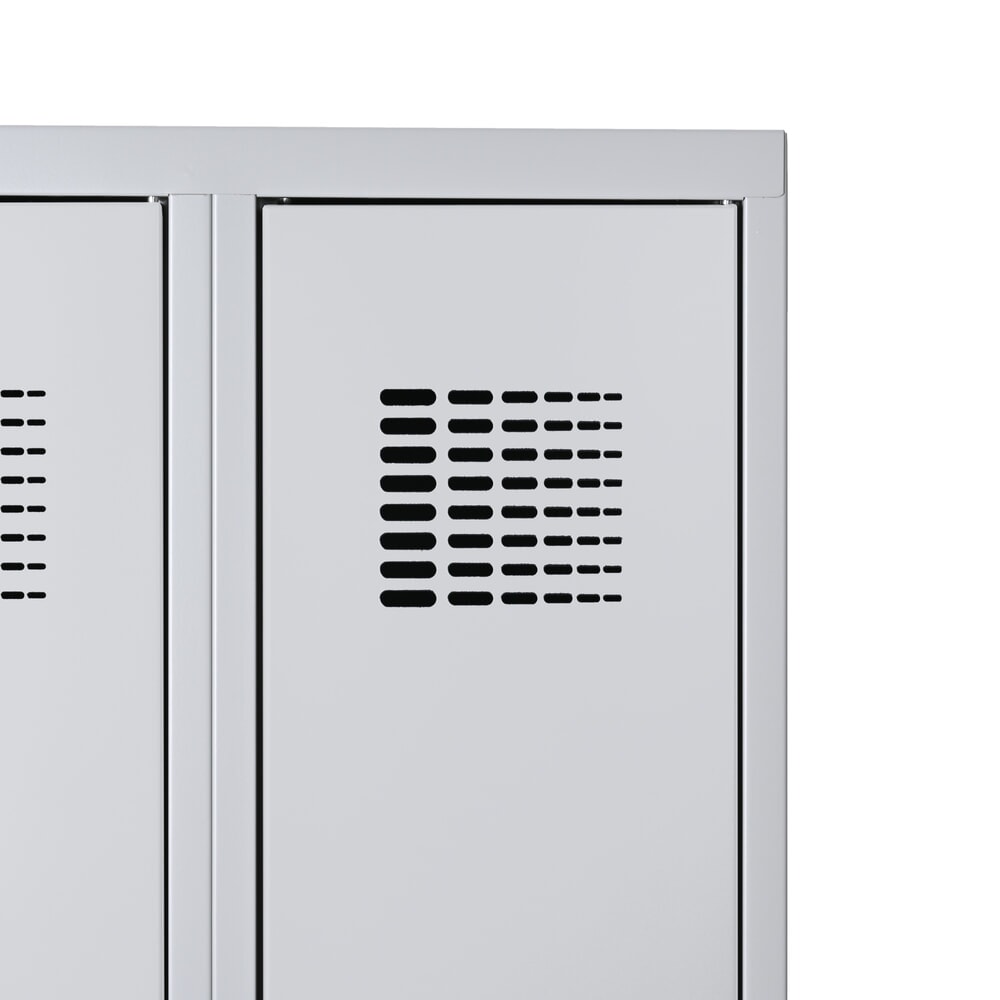 N° de l'image du produit 3 : Casier au sol Steinbock®, à 2 niveaux, 6 compartiments, fermeture à pêne tournant, HxlxP 1 800 x 900 x 500 mm, gris clair / gris clair