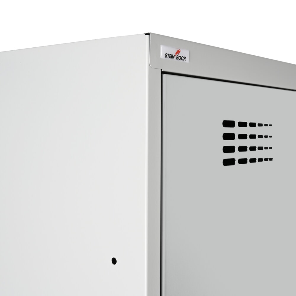 N° de l'image du produit 6 : Casier au sol Steinbock®, à 2 niveaux, 6 compartiments, fermeture à pêne tournant, HxlxP 1 800 x 900 x 500 mm, gris clair / gris clair