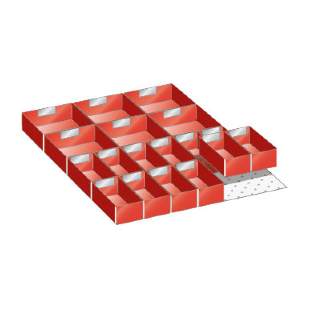 Illustration du produit: Casiers à petites pièces pour armoires LISTA, 12+6 bacs en plastique, pour hauteur de façade 50 mm