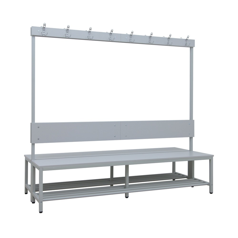 Produktabbildung Nr. 1: CEHA Umkleidesitzbank HUB-1, 2-seitig, mit Hakenleiste und Schuhrost, Länge 2.000 mm