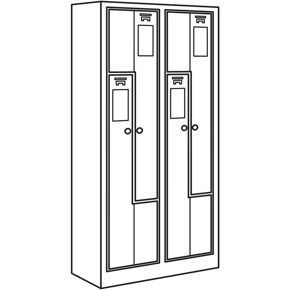 Produktabbildung Nr. 3: CEHA Z-Spind HDZ-1, Zylinderschloss, 4 Abteile, lichtgrau