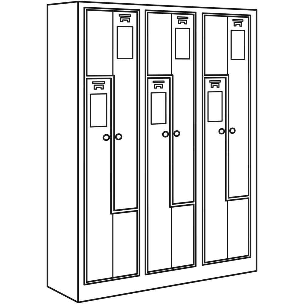 Produktabbildung Nr. 3: CEHA Z-Spind HDZ-1, Zylinderschloss, 6 Abteile, lichtgrau