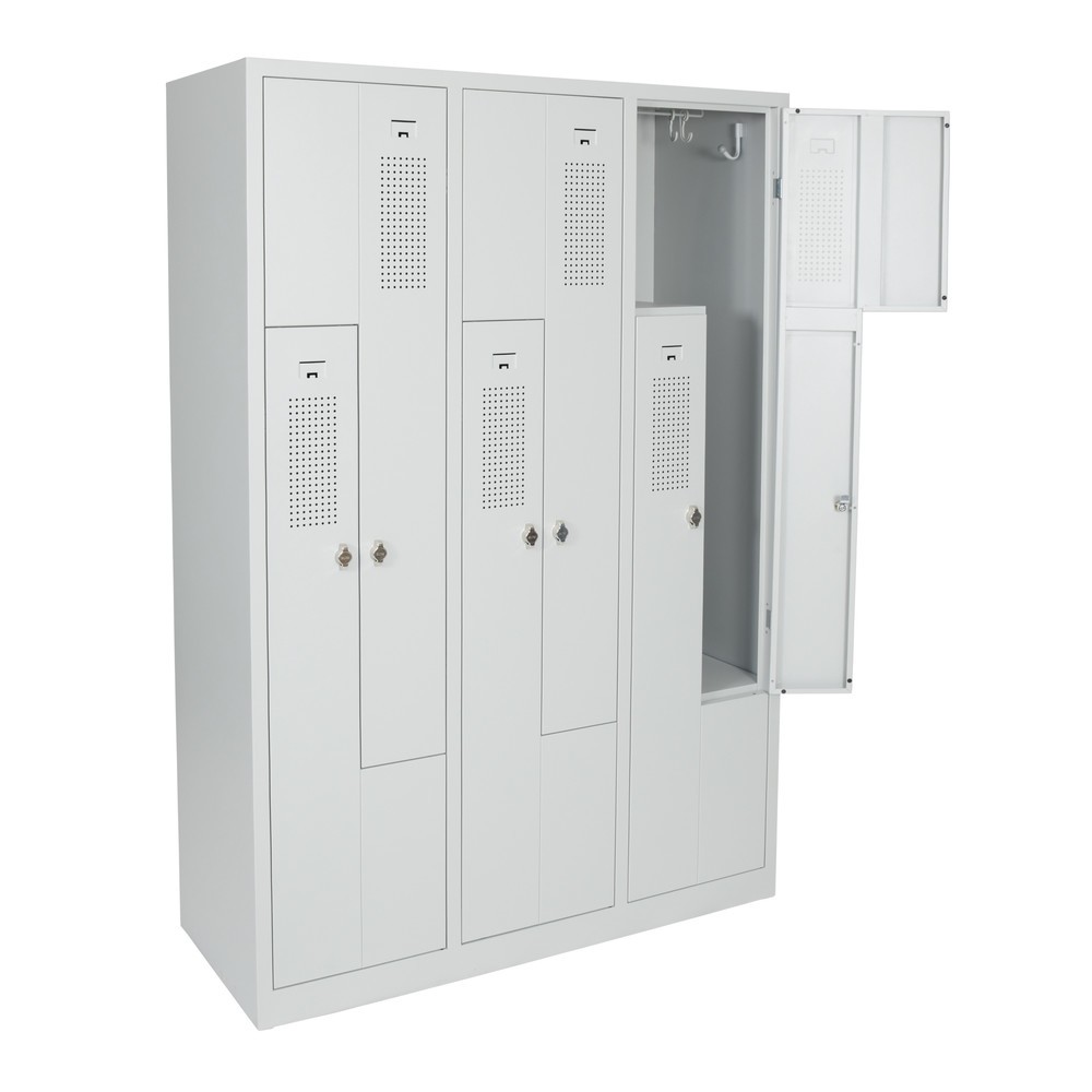 Produktabbildung: CEHA Z-Spind HDZ-1, Zylinderschloss, 6 Abteile, lichtgrau