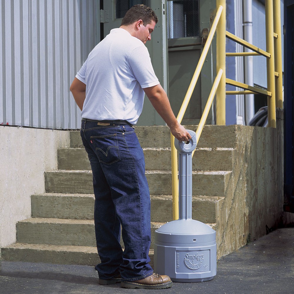 Produktabbildung Nr. 3: Cendrier colonne de sécurité Justrite®, auto-extinguible, 15 litres, gris