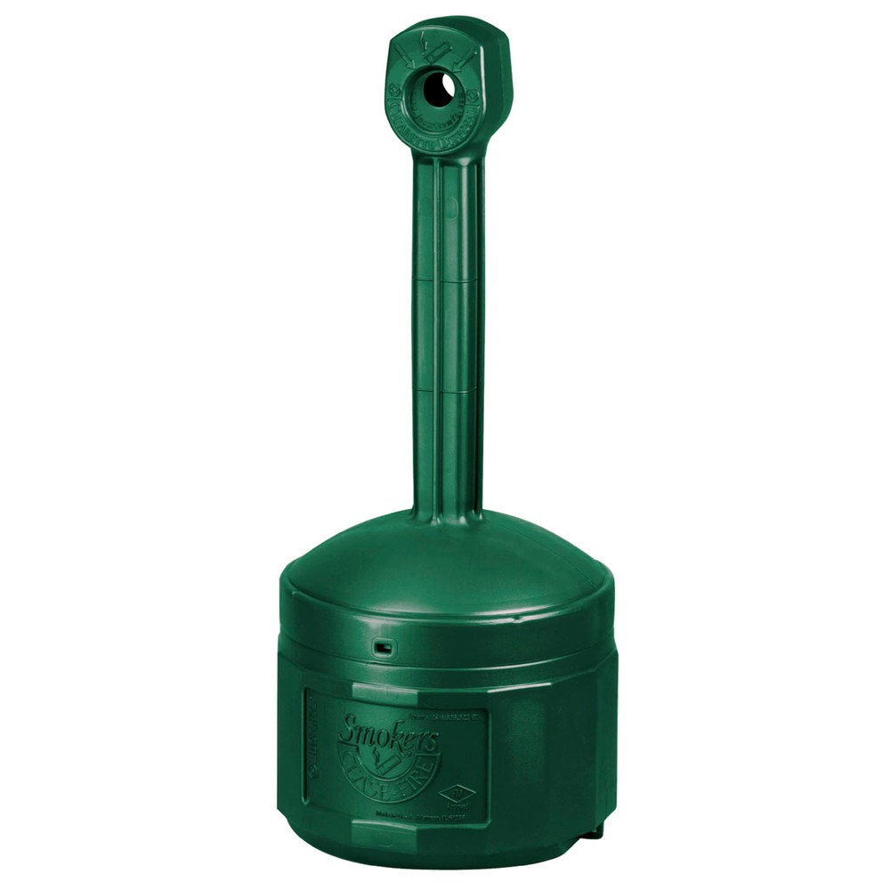 N° de l'image du produit 1 : Cendrier colonne de sécurité Justrite®, auto-extinguible, 15 litres, vert