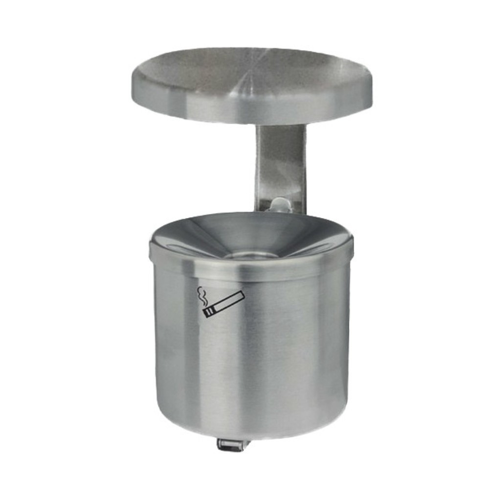 Illustration du produit: Cendrier mural RONDO, 2,4 litres, acier inoxydable, avec toit