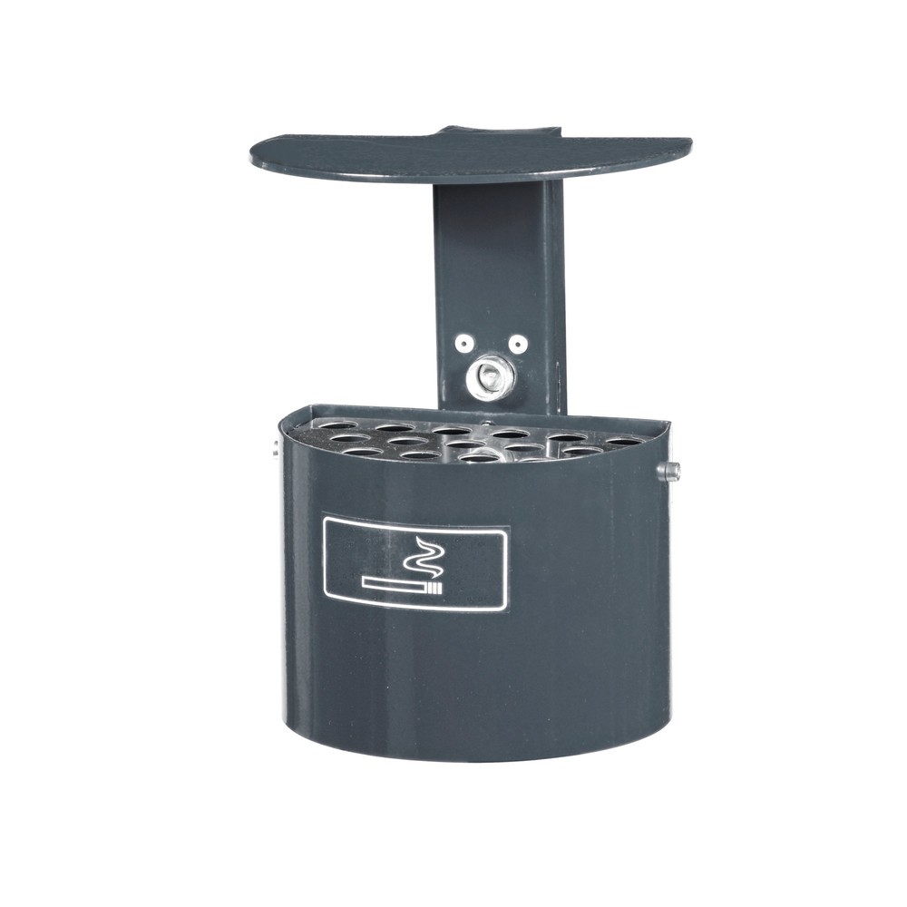 Illustration du produit: RENNER Cendrier rond, avec poteau et toit de protection, 2 litres, galvanisé à chaud et revêtu par poudrage, gris anthracite