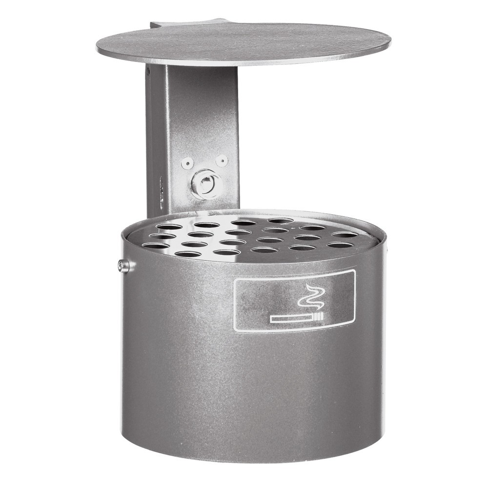 Illustration du produit: RENNER Cendrier rond, sans poteau, avec toit de protection, 4 litres, galvanisé à chaud et revêtu par poudrage, rouge carmin