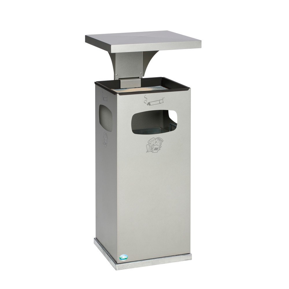 Produktabbildung Nr. 2: Cendrier VAR® pour montage au sol, modèle combiné, 38 litres, blanc trafic