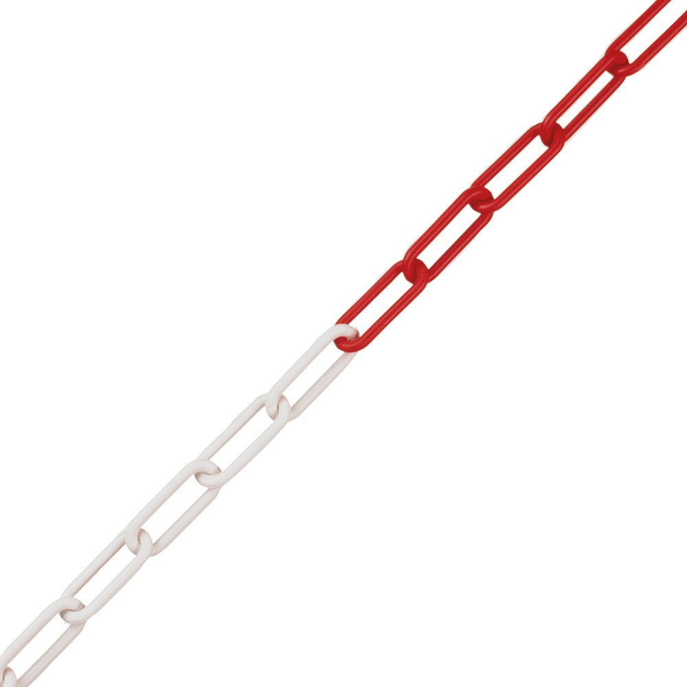 Illustration du produit: Chaîne de protection pour potelet à chaîne mobile, longueur 10 m, rouge/blanc