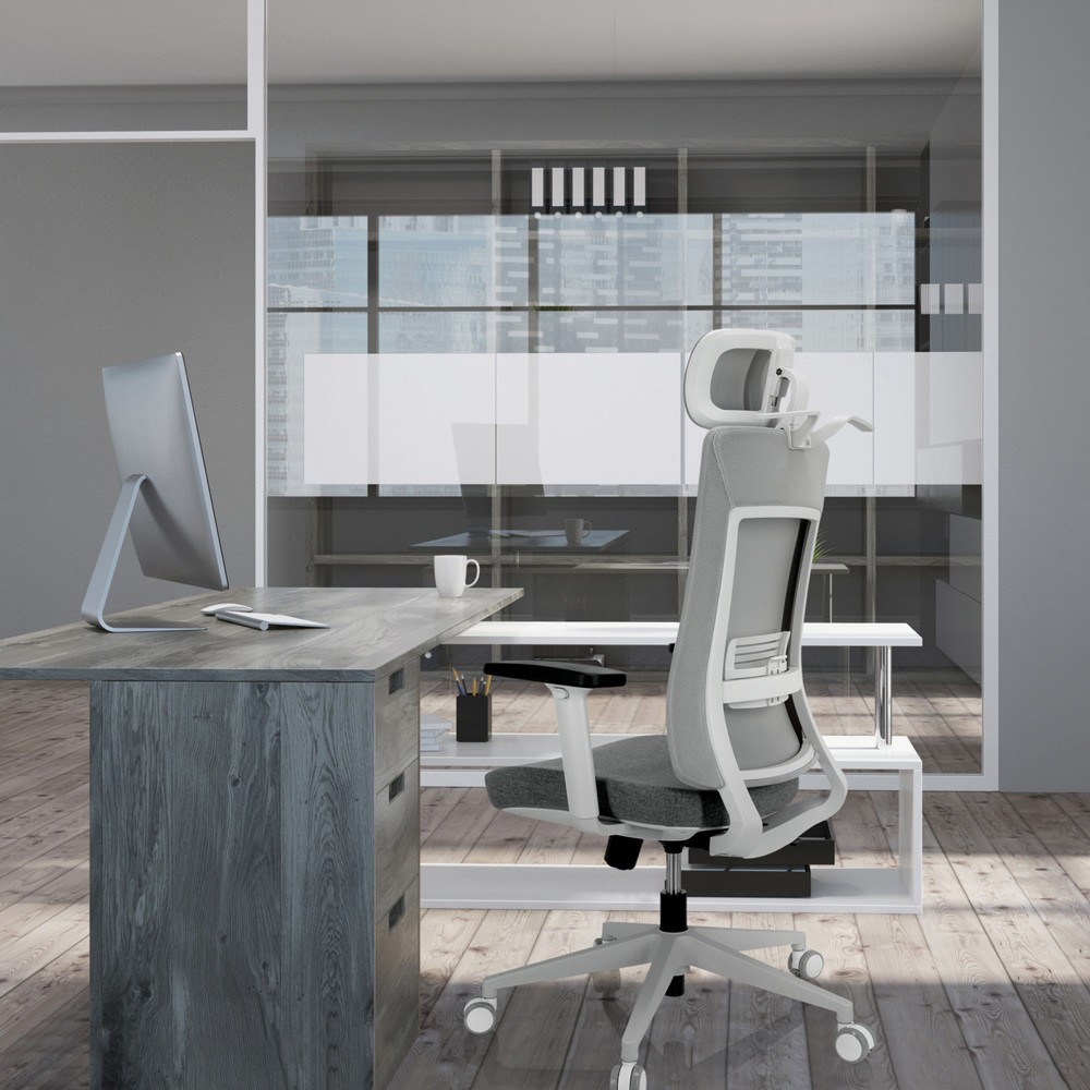 Produktabbildung Nr. 4: Siège de bureau / siège pivotant hjh OFFICE COMFIO WMH maille / tissu, gris