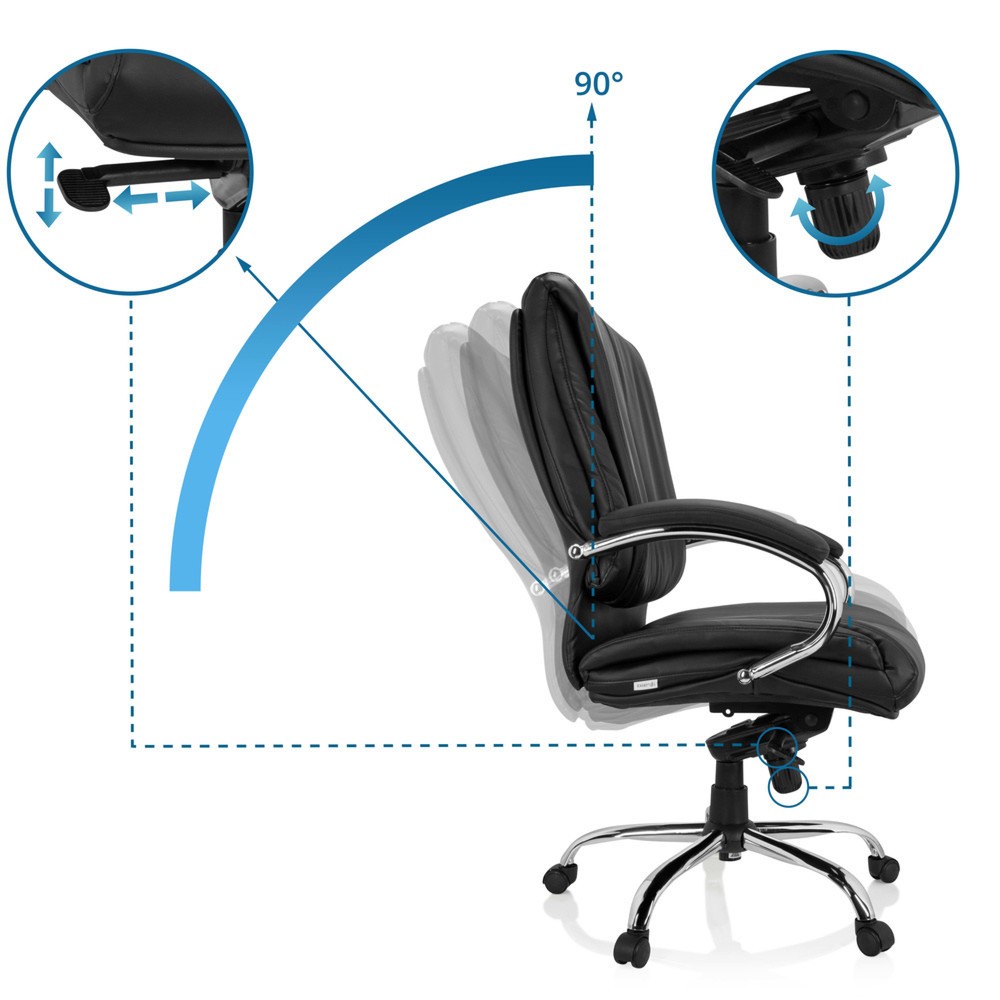 Produktabbildung Nr. 2: Chaise de bureau / fauteuil de direction hjh OFFICE XXL H 100 PU, noir