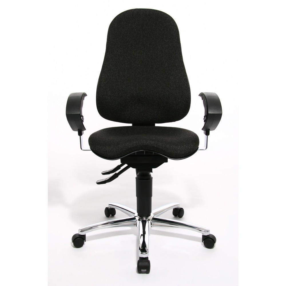 Illustration du produit: Chaise de bureau pivotante Topstar® Ortho 10, accoudoirs réglables en hauteur, anthracite