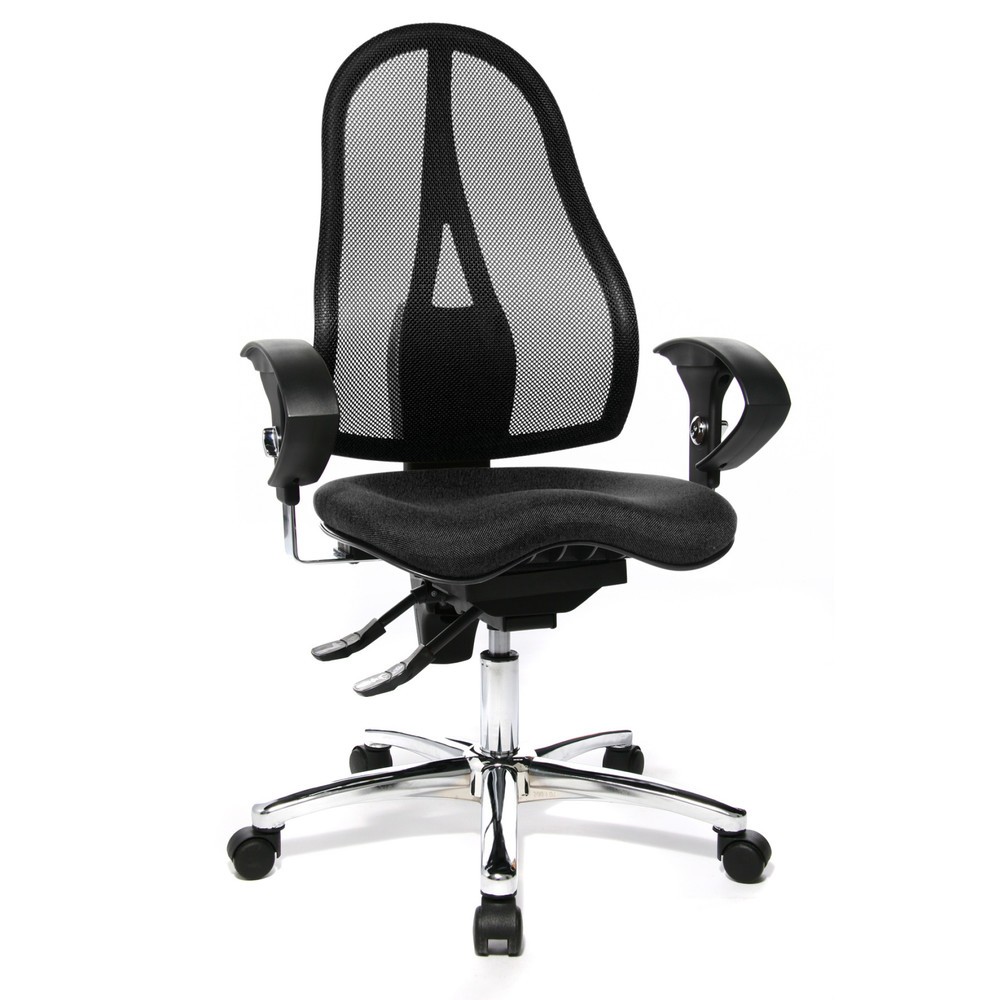 Produktabbildung Nr. 2: Chaise de bureau pivotante Topstar® Ortho 15, dossier en mesh, accoudoirs réglables en hauteur, anthracite