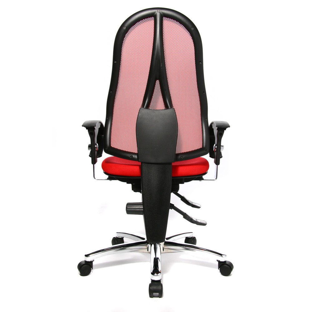 Produktabbildung Nr. 3: Chaise de bureau pivotante Topstar® Ortho 15, dossier en mesh, accoudoirs réglables en hauteur, rouge
