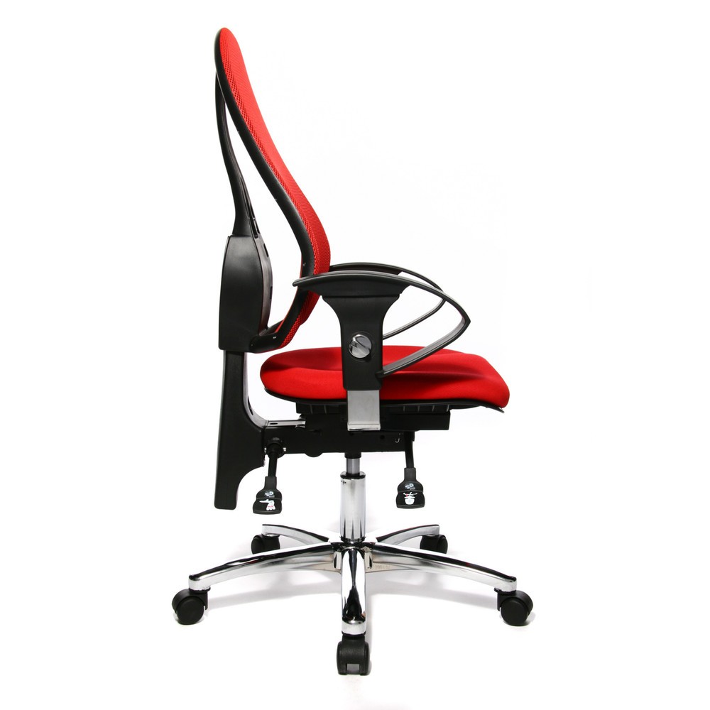 Produktabbildung Nr. 4: Chaise de bureau pivotante Topstar® Ortho 15, dossier en mesh, accoudoirs réglables en hauteur, rouge