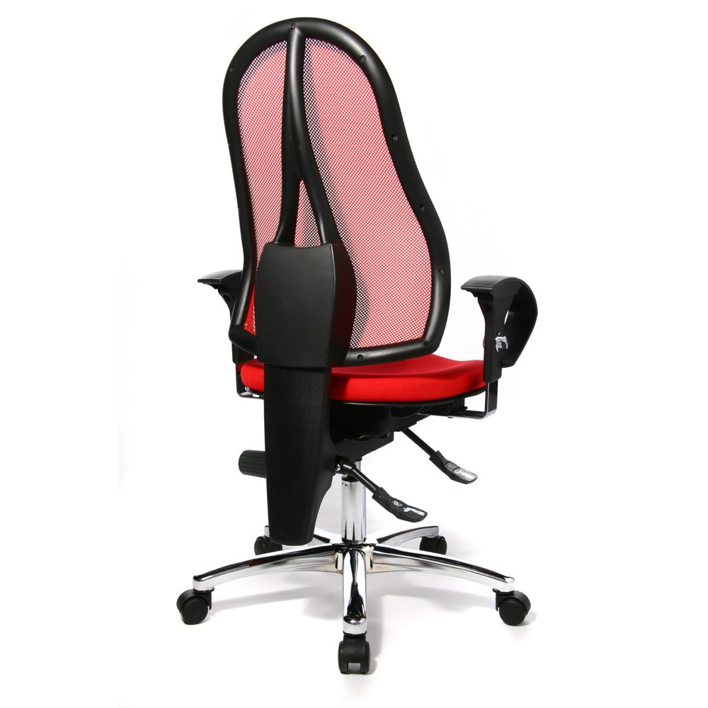 Produktabbildung Nr. 5: Chaise de bureau pivotante Topstar® Ortho 15, dossier en mesh, accoudoirs réglables en hauteur, rouge