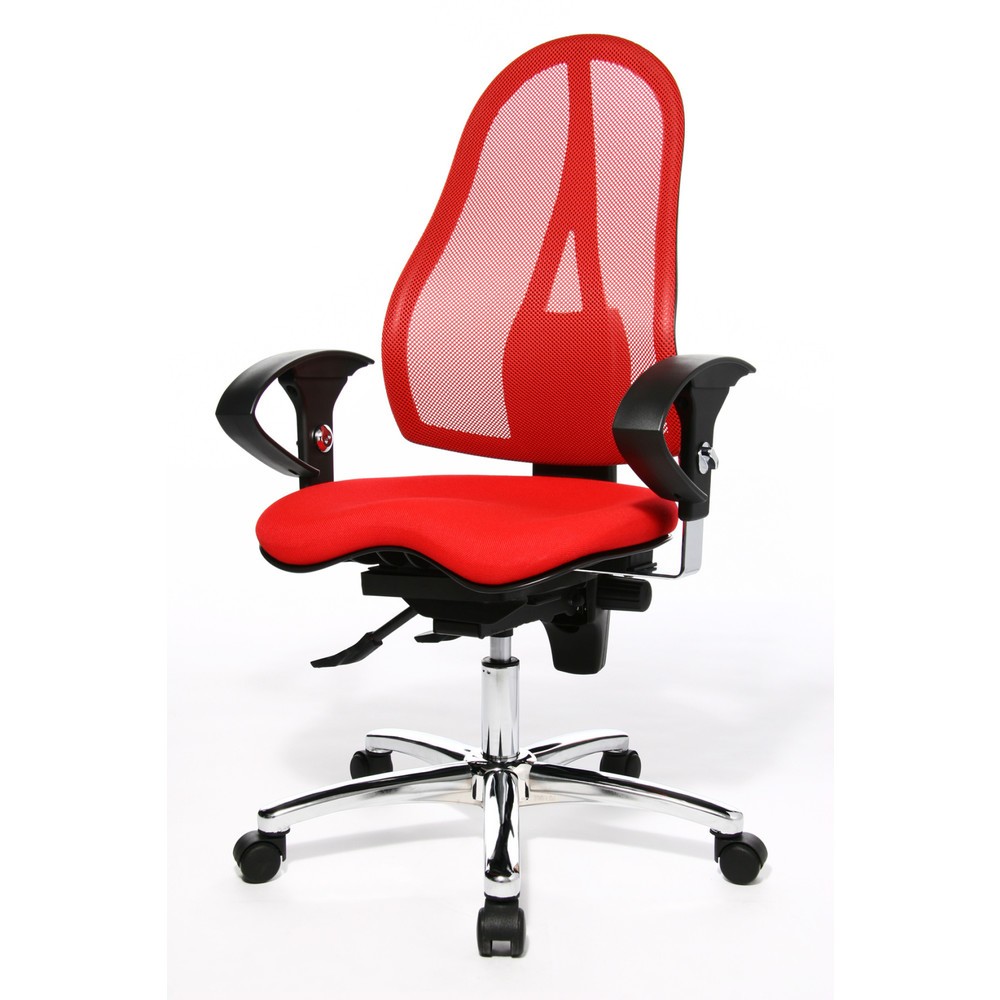 Produktabbildung Nr. 6: Chaise de bureau pivotante Topstar® Ortho 15, dossier en mesh, accoudoirs réglables en hauteur, rouge