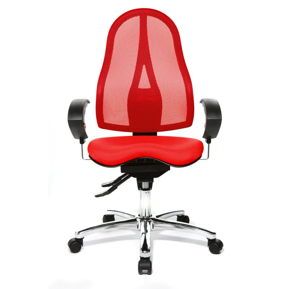 Produktabbildung Nr. 1: Chaise de bureau pivotante Topstar® Ortho 15, dossier en mesh, accoudoirs réglables en hauteur, rouge