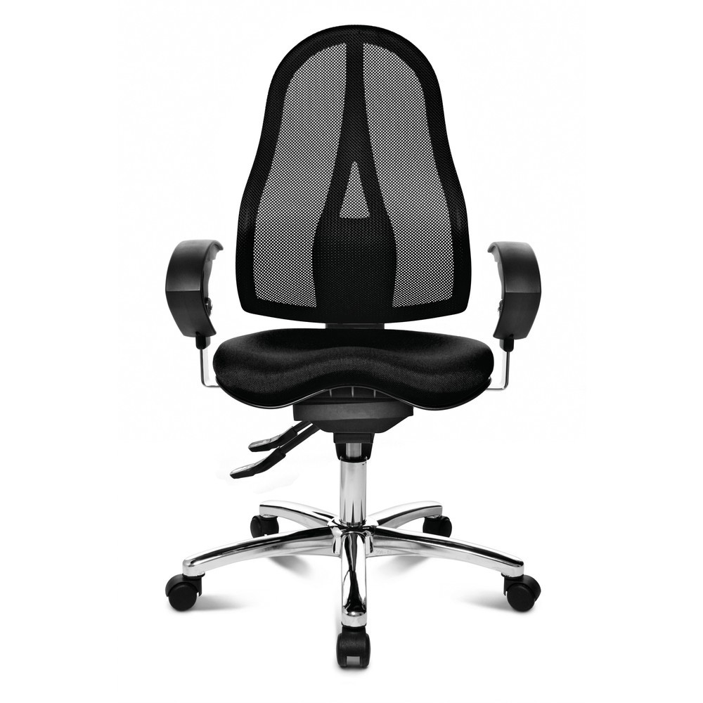 Illustration du produit: Chaise de bureau pivotante Topstar® Ortho 15, dossier en mesh, accoudoirs réglables en hauteur, noir