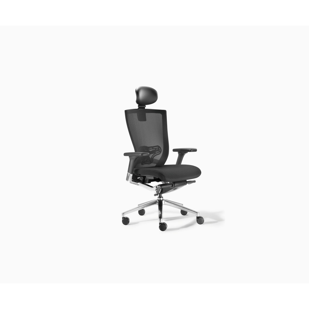 Illustration du produit: Chaise de bureau pivotante Xchair de BISLEY, appui-tête, mécanisme synchrone, soutien lombaire, dossier en mesh