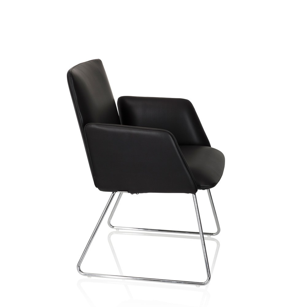 N° de l'image du produit 9 : Chaise-visiteur / chaise à patins hjh OFFICE DESIGNIA V similicuir, noir