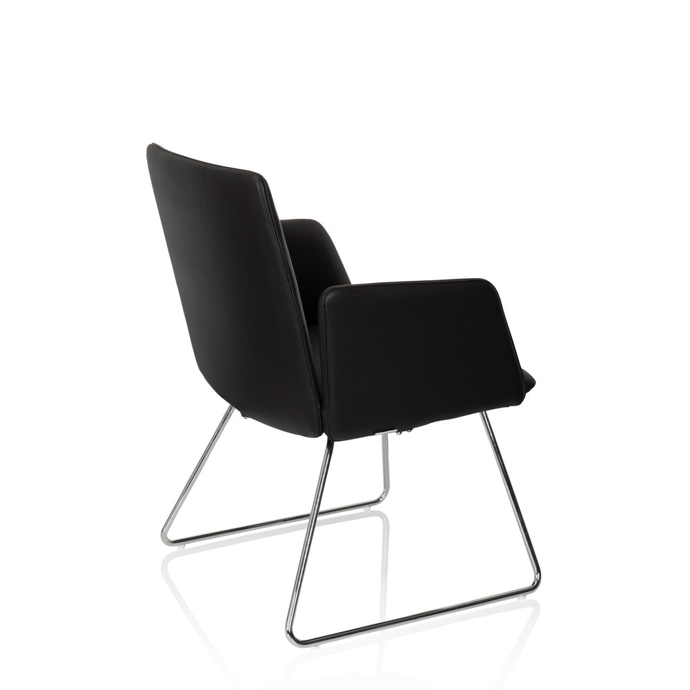 N° de l'image du produit 10 : Chaise-visiteur / chaise à patins hjh OFFICE DESIGNIA V similicuir, noir