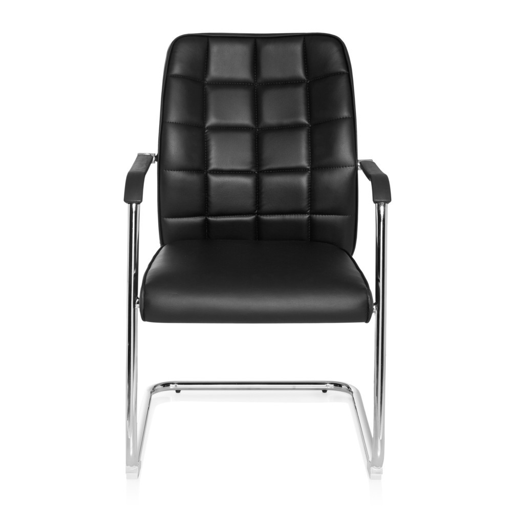 N° de l'image du produit 1 : Chaise de conférence / fauteuil suspendu hjh OFFICE FLEXO V PU, noir