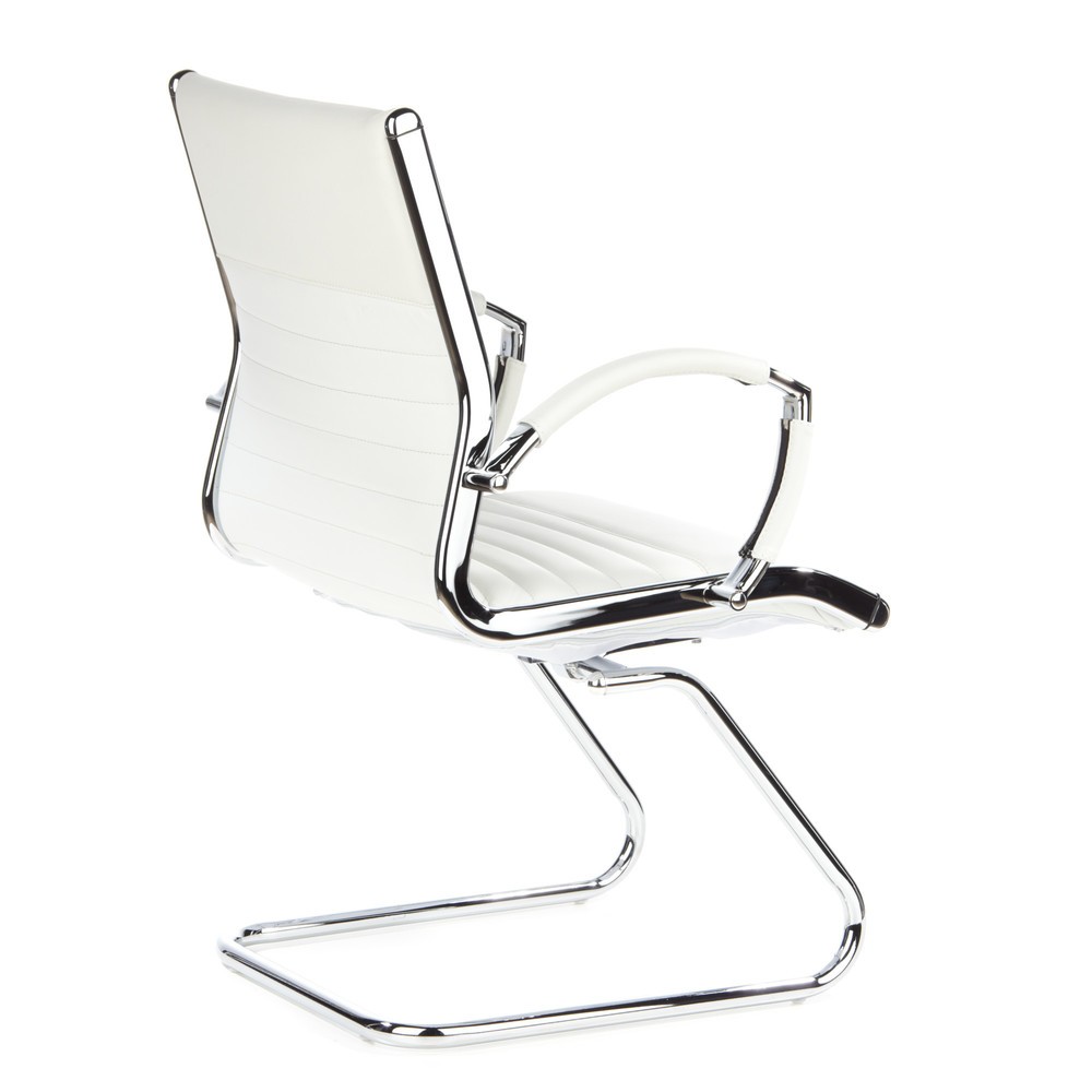Produktabbildung Nr. 5: Chaise de conférence / fauteuil suspendu hjh OFFICE PARMA V cuir, blanc chromé