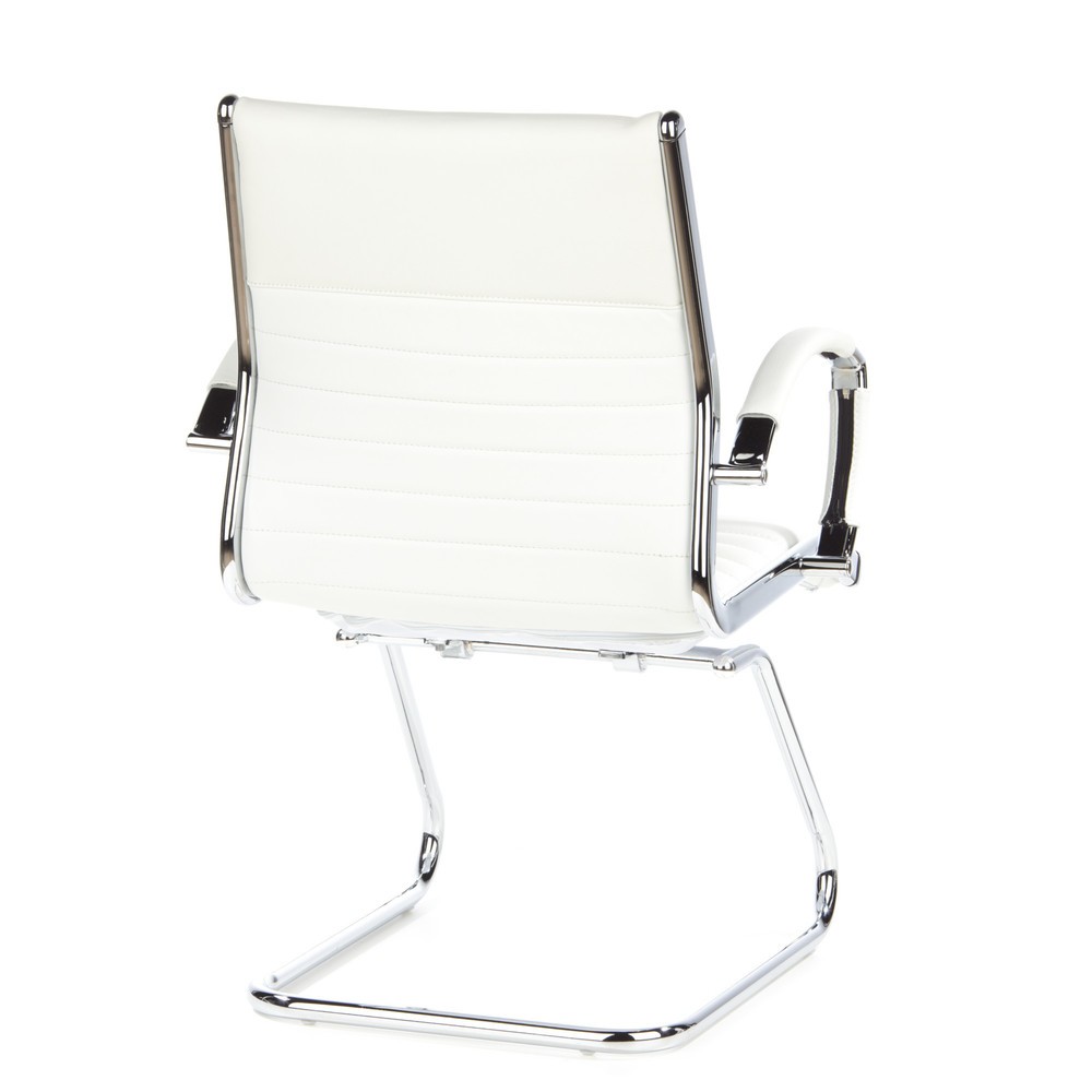Produktabbildung Nr. 6: Chaise de conférence / fauteuil suspendu hjh OFFICE PARMA V cuir, blanc chromé