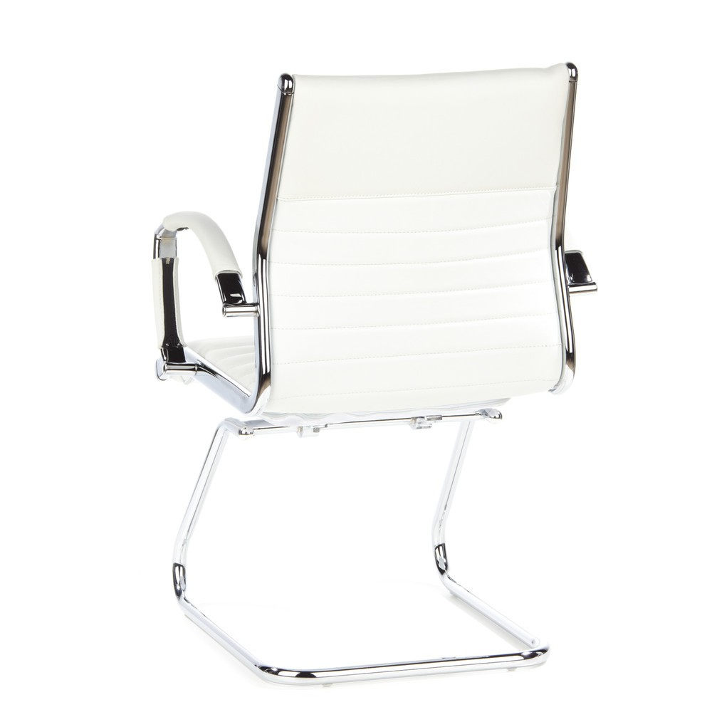 Produktabbildung Nr. 7: Chaise de conférence / fauteuil suspendu hjh OFFICE PARMA V cuir, blanc chromé