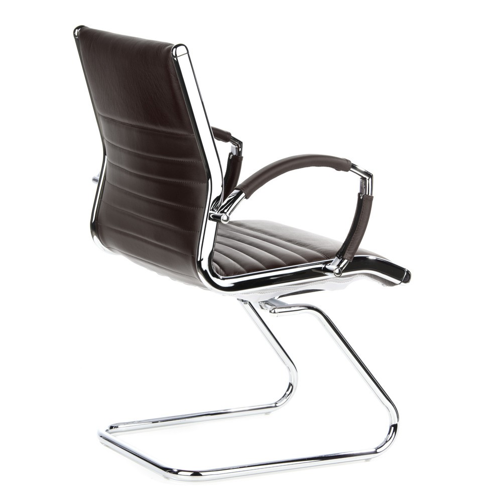 N° de l'image du produit 5 : Chaise de conférence / fauteuil suspendu hjh OFFICE PARMA V cuir, brun chromé