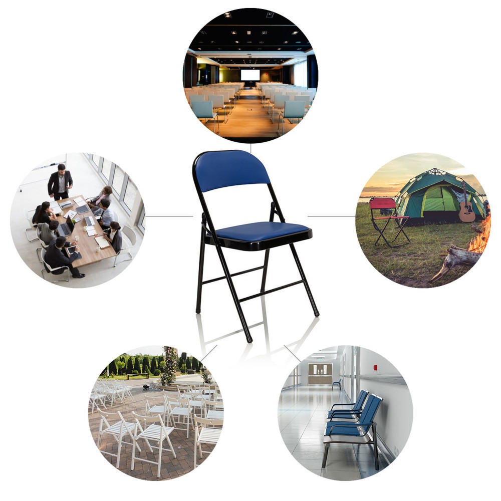 Produktabbildung Nr. 2: Chaise de conférence / chaise-visiteur / chaise pliante hjh OFFICE BANDA V PU, bleu